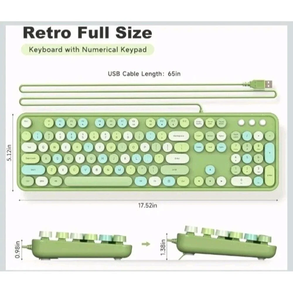 Retro Wired keyboard SK-623- Tested working